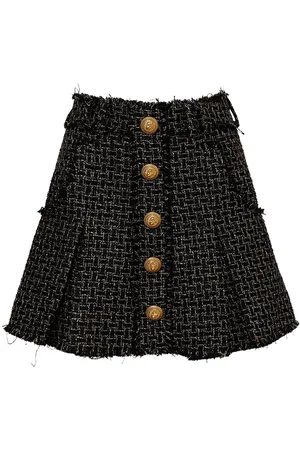 Balmain Minifalda De Tweed Con Lúrex