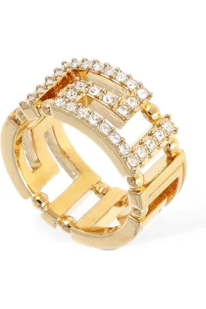 VERSACE Anillo De Cristal Con Cenefa Griega
