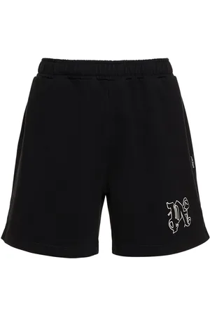 Palm Angels Shorts De Felpa De Algodón Con Estampado