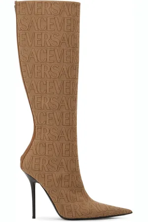 VERSACE Botines De Lona Y Piel 110mm