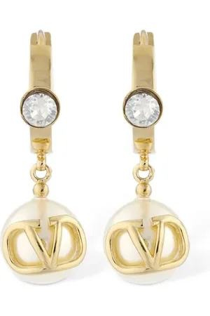 VALENTINO GARAVANI Pendientes Con Logo Perlas Sintéticas