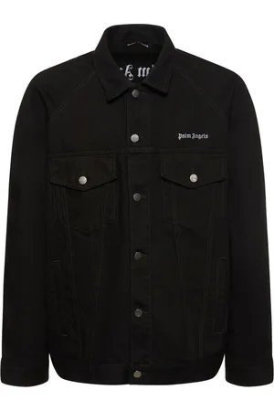 Palm Angels Chaqueta De Denim De Algodón Con Logo