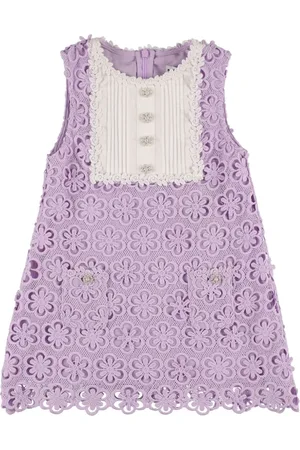 Self-Portrait Vestido De Encaje Con Botones Decorativos