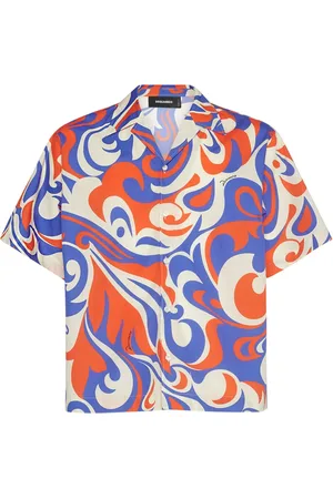 Dsquared2 Camisa De Popelina De Algodón Estampada