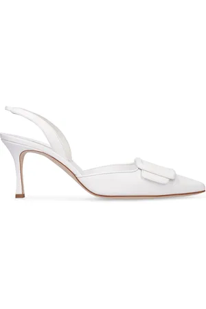 Manolo Blahnik Zapatos Pumps Destalonados Maysli De Piel 70mm