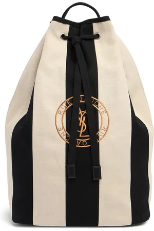 Saint Laurent Bolso Rive Gauche De Algodón Y Lino