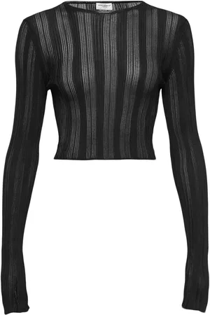Saint Laurent Top De Manga Larga De Viscosa