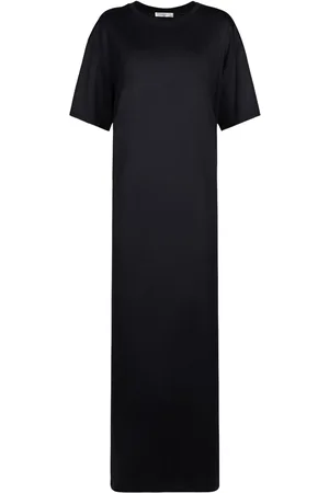 The Row Vestido Midi De Jersey De Lana Con Manga Corta