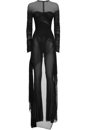 MUGLER Jumpsuit De Malla Con Manga Larga