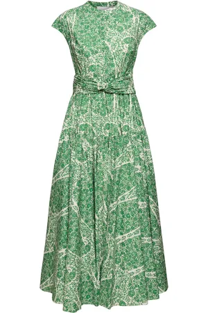 Giambattista Valli Vestido Largo De Popelina De Algodón Estampado