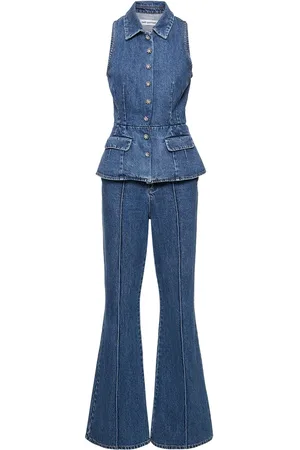 Self-Portrait Jumpsuit De Denim De Algodón