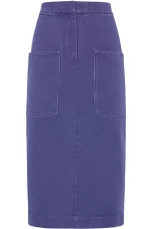 Max Mara Falda Midi De Lona De Algodón