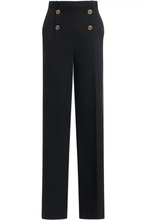 VERSACE Pantalones Rectos De Lana Stretch