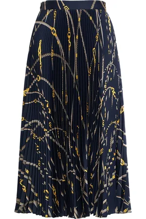 VERSACE Falda Midi De Sarga Con Estampado