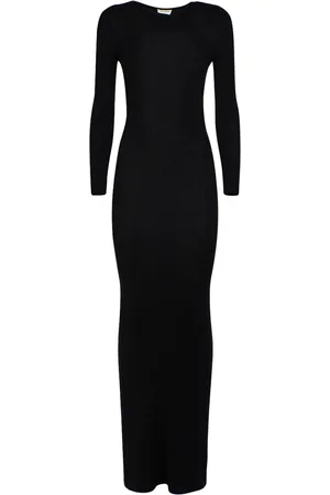 Saint Laurent Vestido Largo De Lana Sin Espalda