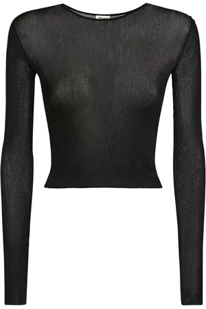 Saint Laurent Top Corto De Viscosa