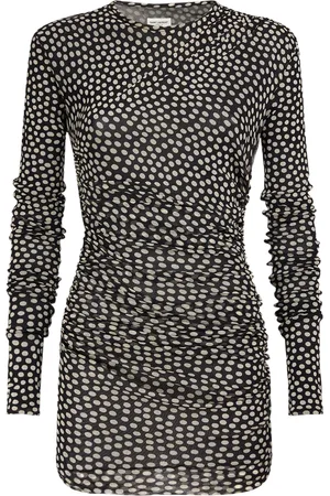 Saint Laurent Vestido Corto De Techno Drapeado