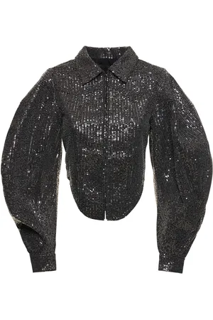 ROTATE Chaqueta Corta De Sarga Con Lentejuelas