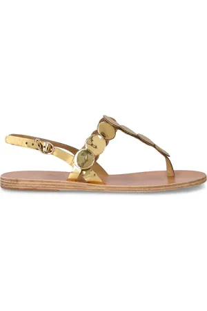 Ancient Greek Sandals Sandalias Planas De Piel Metalizada 5mm
