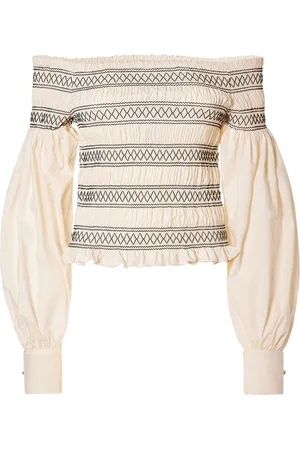 Max Mara Top De Algodón Con Hombros Descubiertos