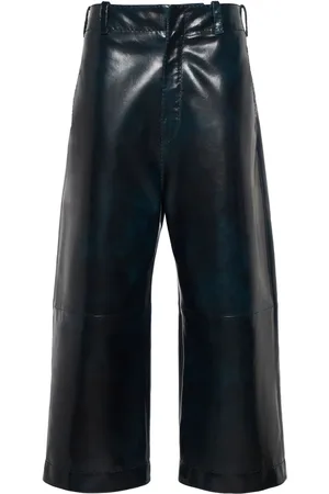 Bottega Veneta Pantalones Anchos De Piel