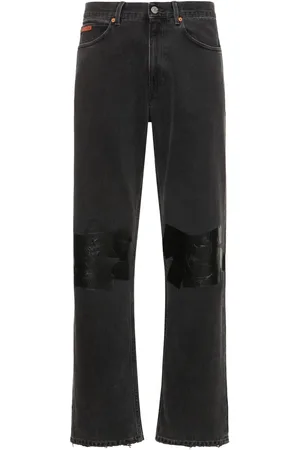 MARTINE ROSE Jeans Rectos De Denim De Algodón