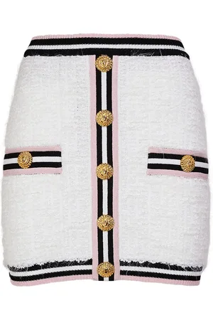 Balmain Minifalda De Algodón Con Monograma