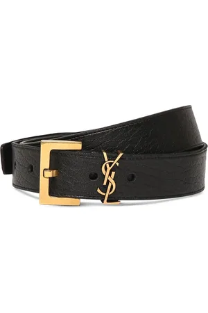 Saint Laurent Cinturón De Piel Con Hebilla 30mm