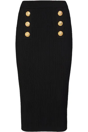 Balmain Falda Midi De Punto De Viscosa