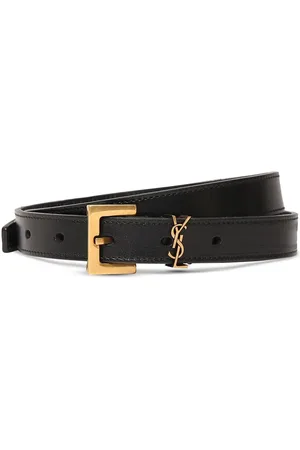 Saint Laurent Cinturón De Piel Con Hebilla 20mm