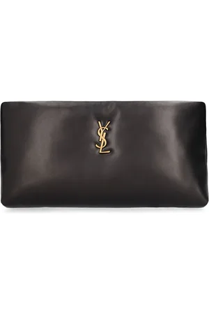 Saint Laurent Pouch Calypso De Piel Con Cremallera