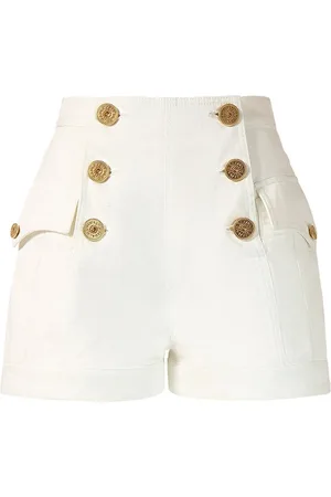 Balmain Shorts De Denim Con Botones