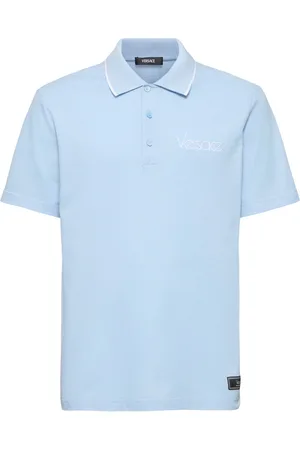 VERSACE Polo De Algodón Piqué Con Logo