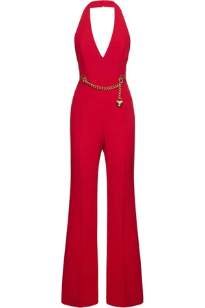 Moschino Jumpsuit Halter De Satén De Viscosa