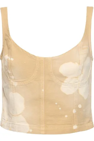 Msgm Top Corto De Algodón Estampado