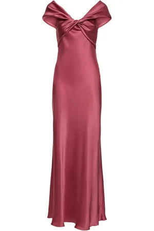 Alberta Ferretti Vestido Largo De Satén Drapeado