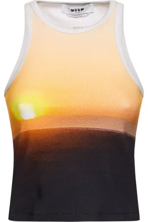 Msgm Tank Top De Algodón Stretch