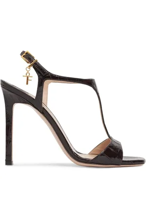 Tom Ford Sandalias De Piel Efecto Cocodrilo 105mm