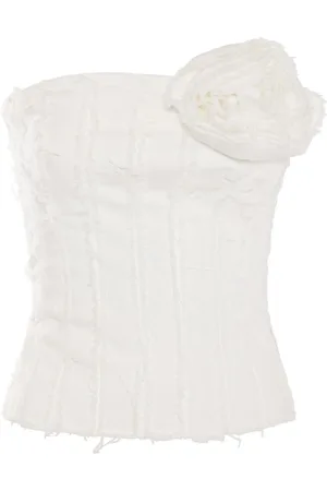 BLUMARINE Top Bustier De Algodón Con Broche