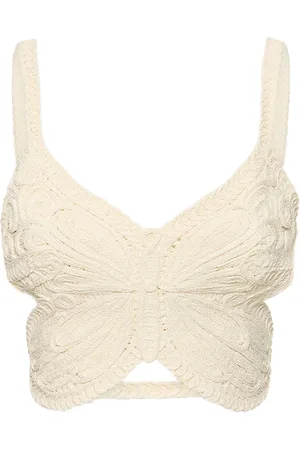 BLUMARINE Top Corto De Punto De Algodón