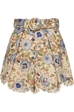 ZIMMERMANN Shorts De Lino Bordados