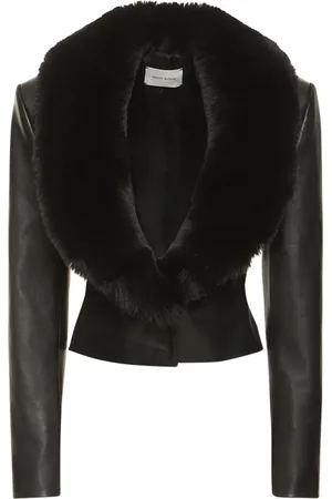 MAGDA BUTRYM Chaqueta De Piel Con Cuello Removible