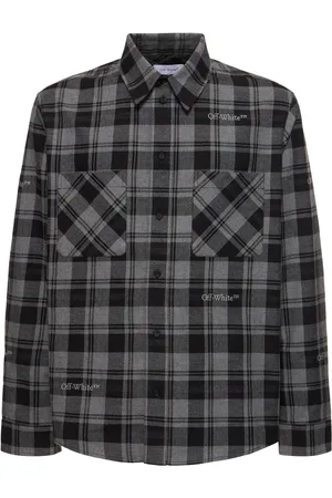 OFF-WHITE Camisa De Franela De Algodón