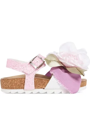 MONNALISA Sandalias Con Flores Y Glitter