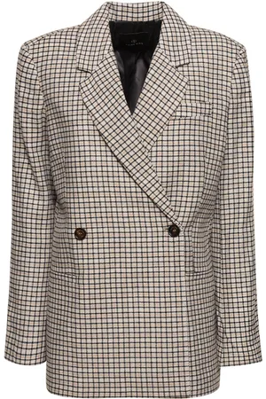 ANINE BING Blazer De Lana A Cuadros