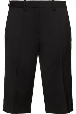 Helmut Lang Pantalones Cortos De Lana Delanteros Planos