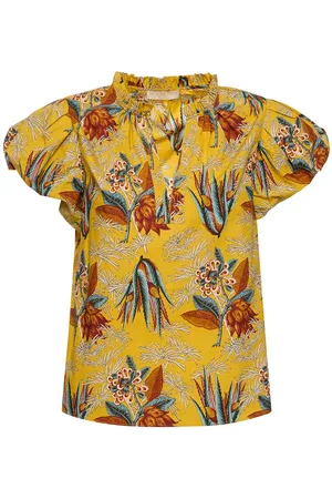 ULLA JOHNSON Top De Algodón Estampado