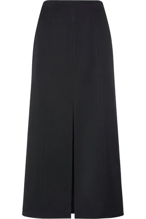 Golden Goose Falda Midi De Gabardina De Lana