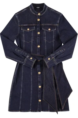 Balmain Vestido De Denim Stretch