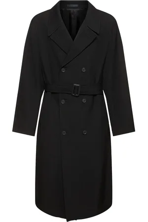 YOHJI YAMAMOTO Abrigo Largo De Gabardina De Lana